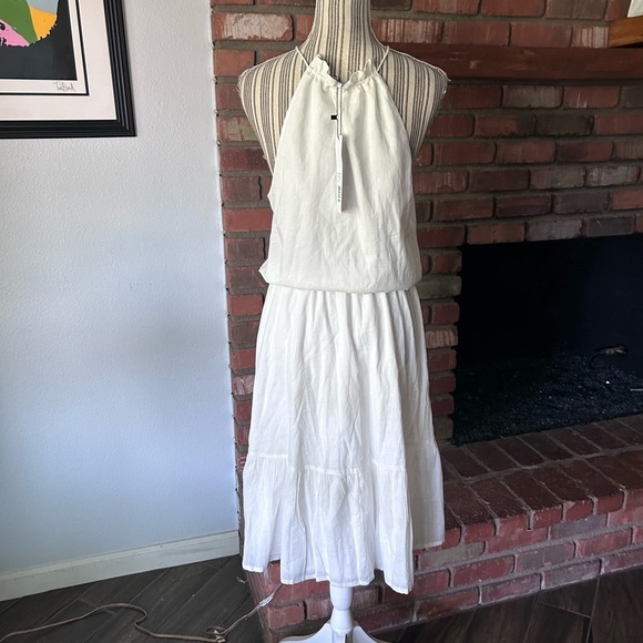 NWT Parker Atlas Embroidered Midi Dress in Glacius White Sz S - Picture 6 of 11